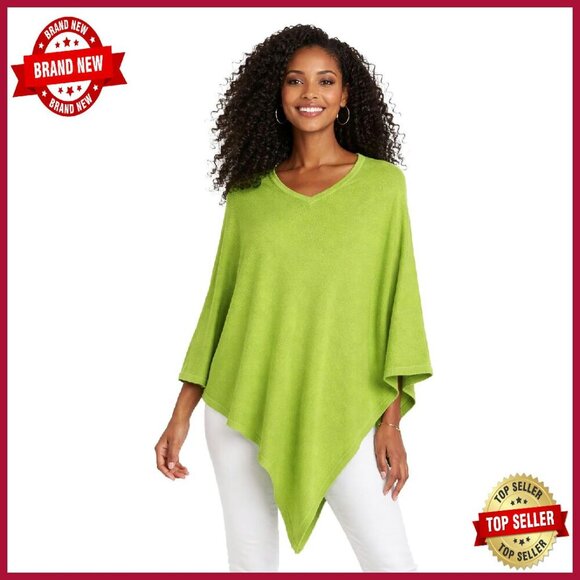 Luxury Merino Wool Poncho Wrap Shawl - One Size Fits All